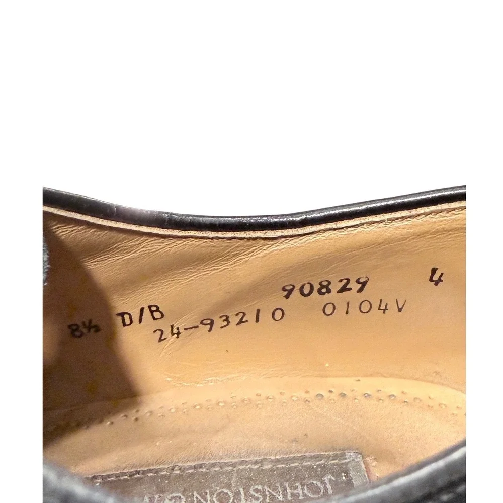 Johnston & Murphy Black Leather Wingtip Oxford Dress Shoes Men's‎ 8.5 D/B 90829